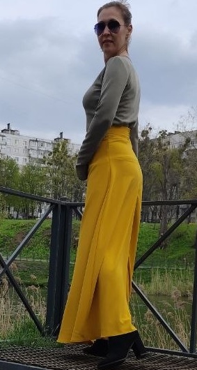 Жіноча спідниця-брюки весна-літо гірчична - Зображення 5